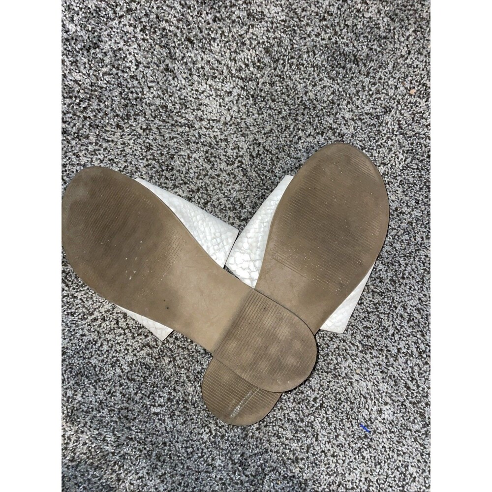 Steve Madden Karolyn Slides 7M Cream Snake Croc Embossed Aesthetic Neutral - Picture 4 of 7